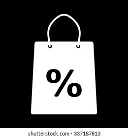 The shopping bag icon. Flat. Vector illustration