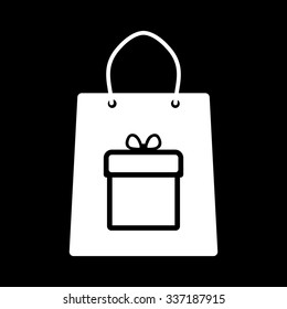 The shopping bag icon. Shopping bag. Flat. Vector illustration
