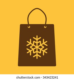 The shopping bag icon. Shopping bag. Flat. Vector illustration