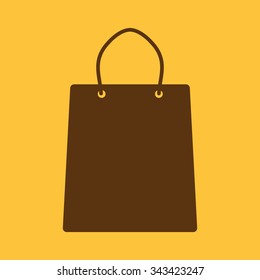 The shopping bag icon. Flat. Vector illustration