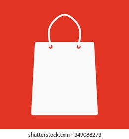 The shopping bag icon. Shopping bag. Flat. Vector illustration