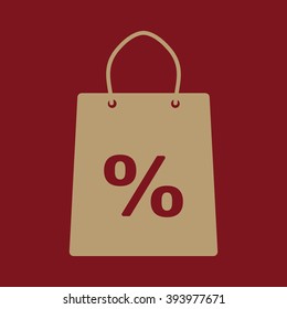 The shopping bag icon. Flat. Vector illustration