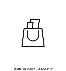 Shopping bag icon full of groceries. E-commerce theme icon design. outline style icon. Vector