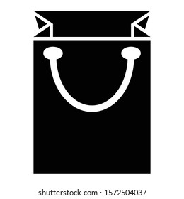 shopping bag icon glyph vector design