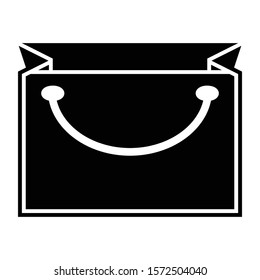 shopping bag icon glyph vector design