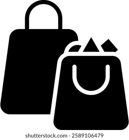 Shopping Bag Icon Glyph Vector Illustration