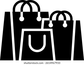 Shopping Bag Icon Glyph Vector Illustration