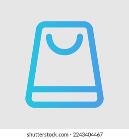 Icono de bolsa de compra en estilo de gradiente sobre la interfaz de usuario, uso para presentación de aplicación móvil del sitio web