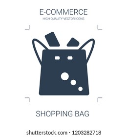 shopping bag icon. high quality filled shopping bag icon on white background. from e commerce collection flat trendy vector shopping bag symbol. use for web and mobile