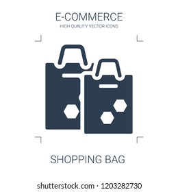 shopping bag icon. high quality filled shopping bag icon on white background. from e commerce collection flat trendy vector shopping bag symbol. use for web and mobile