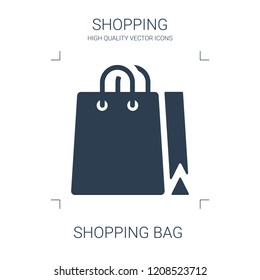 shopping bag icon. high quality filled shopping bag icon on white background. from shopping collection flat trendy vector shopping bag symbol. use for web and mobile
