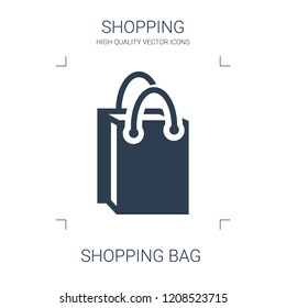 shopping bag icon. high quality filled shopping bag icon on white background. from shopping collection flat trendy vector shopping bag symbol. use for web and mobile