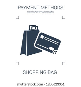 shopping bag icon. high quality filled shopping bag icon on white background. from payment methods collection flat trendy vector shopping bag symbol. use for web and mobile