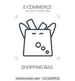 shopping bag icon. high quality line shopping bag icon on white background. from e commerce collection flat trendy vector shopping bag symbol. use for web and mobile