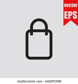 Shopping bag icon infographic isolated on grey background. Vector illustration.