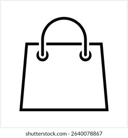 Shopping bag icon isolated. Flat clipart. Sketch vector stock illustration