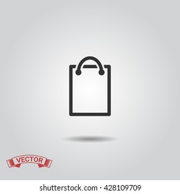 Shopping Bag icon, Bag isolated Flat Design vector Illustration 