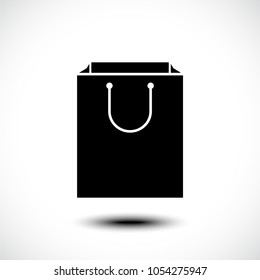 Shopping bag icon isolated on white background, vector illustration