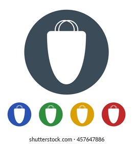 Shopping bag icon, isolated on white background 