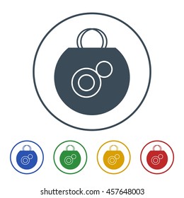 Shopping bag icon, isolated on white background 