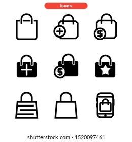 shopping bag icon isolated sign symbol vector illustration - Collection of high quality black style vector icons
