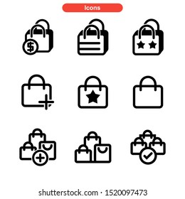 shopping bag icon isolated sign symbol vector illustration - Collection of high quality black style vector icons
