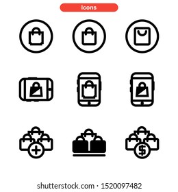 shopping bag icon isolated sign symbol vector illustration - Collection of high quality black style vector icons
