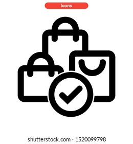 shopping bag icon isolated sign symbol vector illustration - high quality black style vector icons
