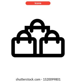 shopping bag icon isolated sign symbol vector illustration - high quality black style vector icons
