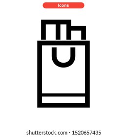 shopping bag icon isolated sign symbol vector illustration - high quality black style vector icons
