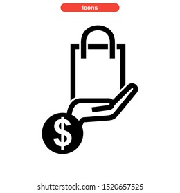 shopping bag icon isolated sign symbol vector illustration - high quality black style vector icons
