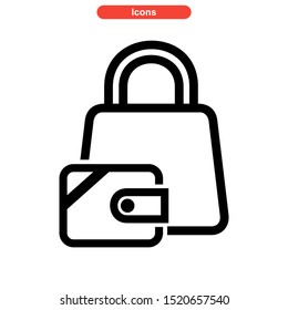 shopping bag icon isolated sign symbol vector illustration - high quality black style vector icons
