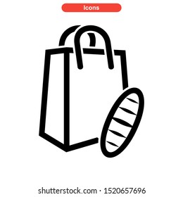 shopping bag icon isolated sign symbol vector illustration - high quality black style vector icons
