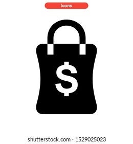 shopping bag icon isolated sign symbol vector illustration - high quality black style vector icons
