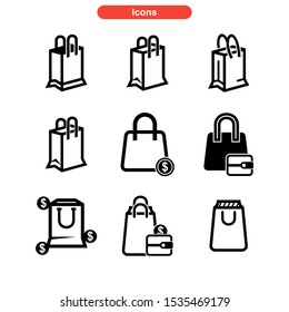 shopping bag icon isolated sign symbol vector illustration - Collection of high quality black style vector icons
