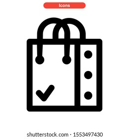 shopping bag icon isolated sign symbol vector illustration - high quality black style vector icons
