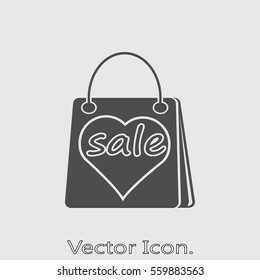 Shopping bag icon isolated sign symbol and flat style for app, web and digital design. Vector illustration.