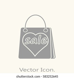 Shopping bag icon isolated sign symbol and flat style for app, web and digital design. Vector illustration.