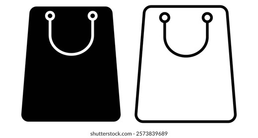 Shopping bag icon isolated. Simple shopping bag icon. Paper bag for marketing, shopping. Paper shopping bag vector illustrator. 