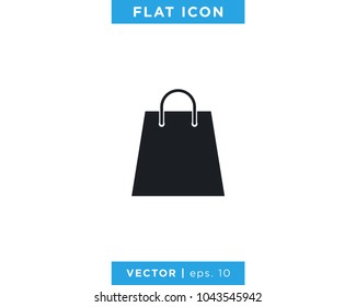 Shopping Bag Icon Isolated Vector Logo Design Template