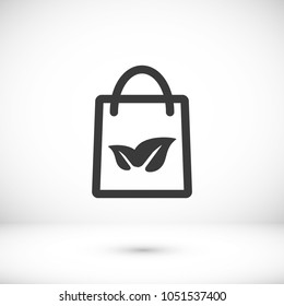 Shopping bag icon, leaf icon