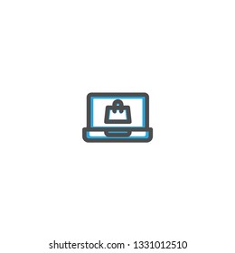 Shopping Bag Icon Line Design. E Commerce icon vector illustration design