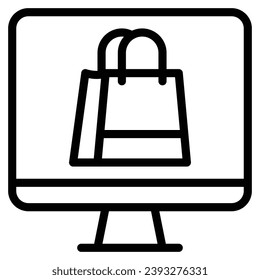 shopping bag icon . line vector illustration
