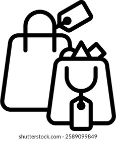 Shopping Bag Icon Line Vector Illustration