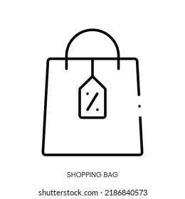 shopping bag icon. Linear style sign isolated on white background. Vector illustration