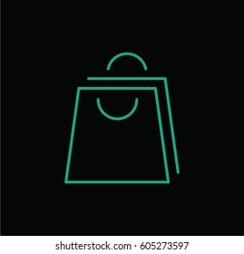 Shopping bag icon. Linear style. Isolated vector.