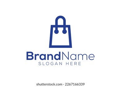 Shopping bag icon logo design template