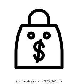 shopping bag icon or logo isolated sign symbol vector illustration - high quality black style vector icons
