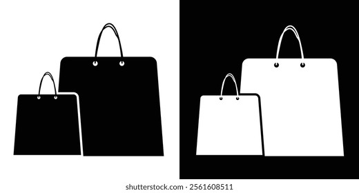 Shopping Bag Icon Logo Template. Shoping bag icon logo black outline design. eCommerce icon Design. EPS vector Illustration