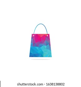 Shopping bag icon logo vector design for online shop	